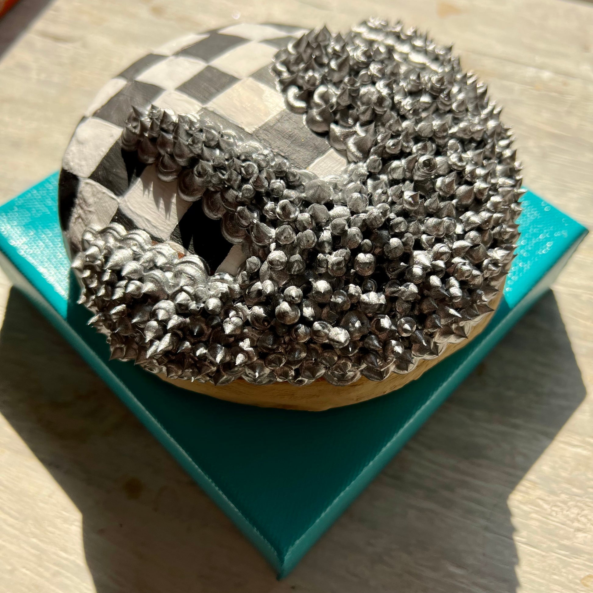 Dark Slate Gray Floral Donut #7